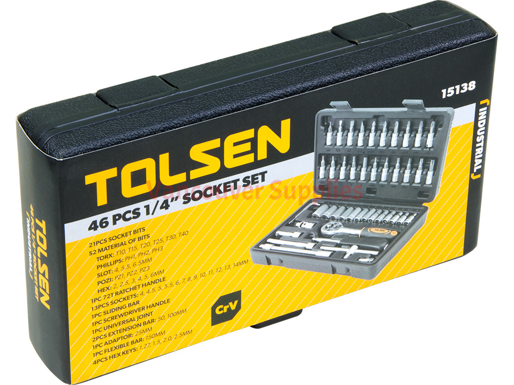 46pc 1 4 Drive Socket Phillips Torx Hex Screwdriver Set Bicycle